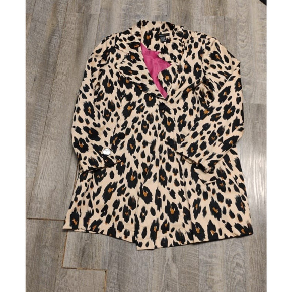 Robert Louis Womens Cotton Animal Print Tan Black Trench Coat Belted XL leopard - Picture 10 of 15